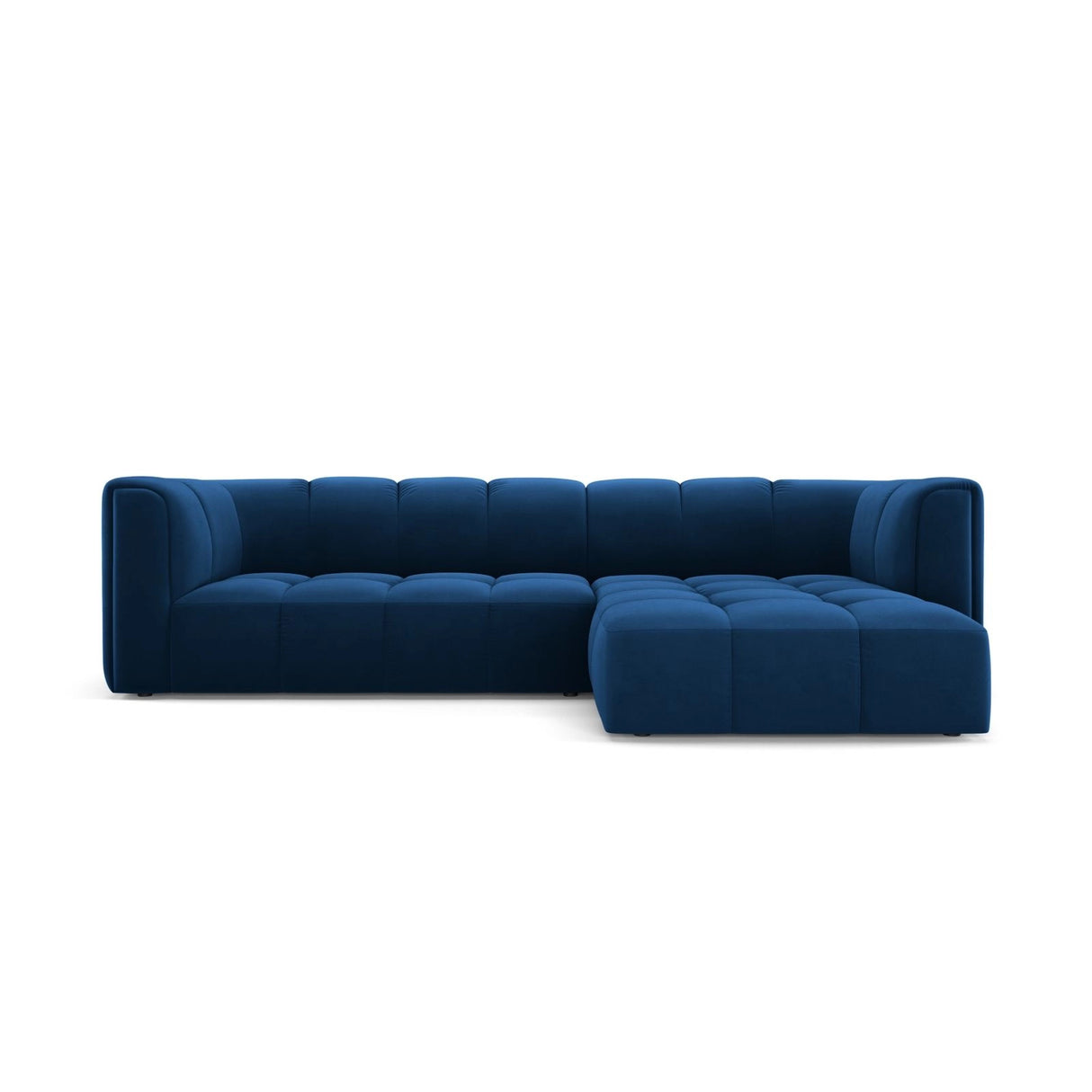 Moritz 3-Sitzer Ecksofa, Rechte Seite, aus Samt in Königsblau (Bluvel 86), 256x160x70 cm von Cosmopolitan Design – Bild 1
