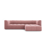 Moritz 3-Sitzer Ecksofa, Rechte Seite, aus Samt in Rosa (Bluvel 52), 256x160x70 cm von Cosmopolitan Design – Bild 1