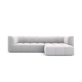 Moritz 3-Sitzer Ecksofa, Rechte Seite, aus Samt in Silber (Bluvel 03), 256x160x70 cm von Cosmopolitan Design – Bild 1