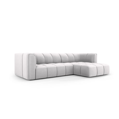 Moritz 3-Sitzer Ecksofa, Rechte Seite, aus Samt in Silber (Bluvel 03), 256x160x70 cm von Cosmopolitan Design – Bild 2