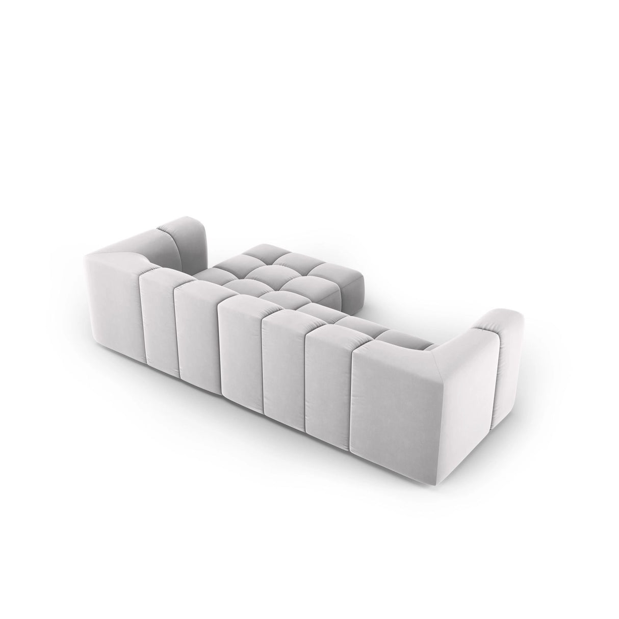Moritz 3-Sitzer Ecksofa, Rechte Seite, aus Samt in Silber (Bluvel 03), 256x160x70 cm von Cosmopolitan Design – Bild 3