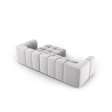 Moritz 3-Sitzer Ecksofa, Rechte Seite, aus Samt in Silber (Bluvel 03), 256x160x70 cm von Cosmopolitan Design – Bild 3