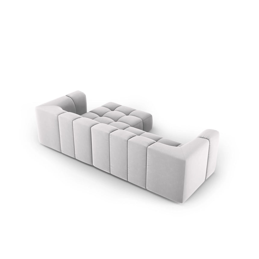 Moritz 3-Sitzer Ecksofa, Rechte Seite, aus Samt in Silber (Bluvel 03), 256x160x70 cm von Cosmopolitan Design – Bild 3