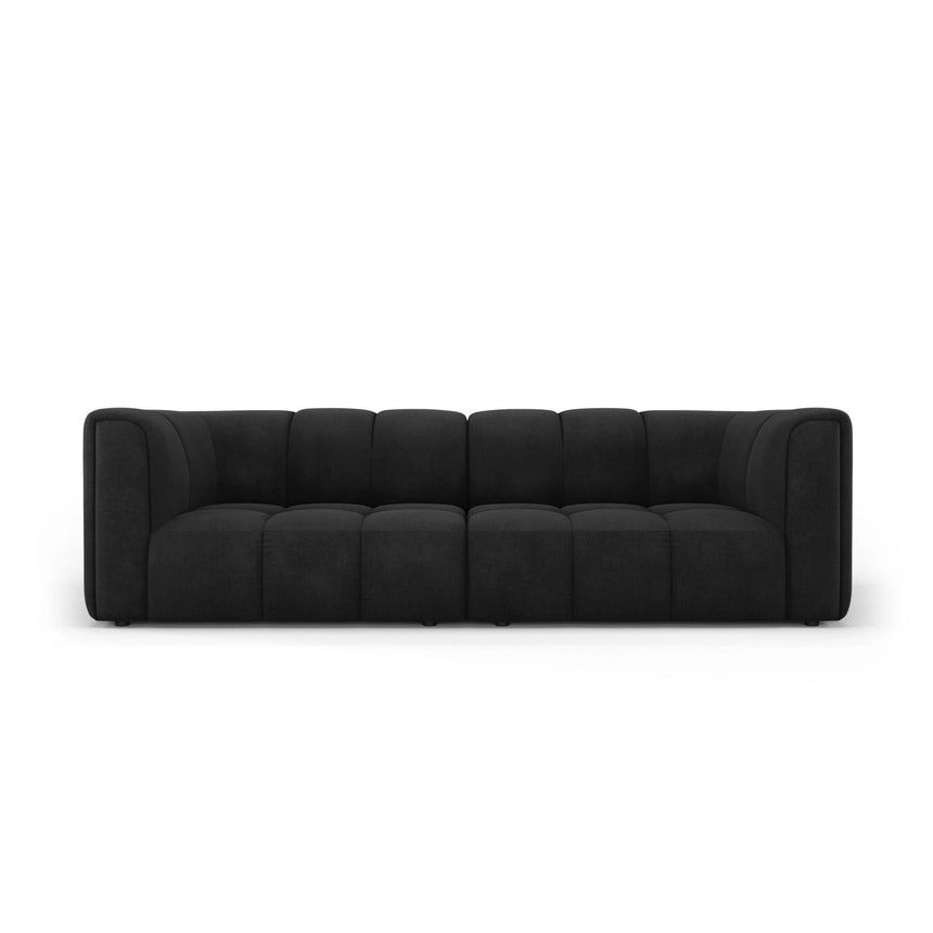Moritz 3-Sitzer Sofa aus Chenille in Schwarz (Rebel 1), 226x96x70 cm von Cosmopolitan Design – Bild 1