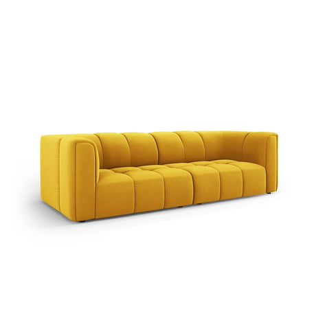 Moritz 3-Sitzer Sofa aus Samt in Gelb (Bluvel 68), 226x96x70 cm von Cosmopolitan Design – Bild 2
