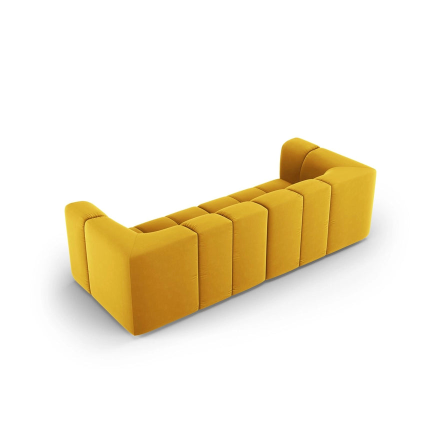 Moritz 3-Sitzer Sofa aus Samt in Gelb (Bluvel 68), 226x96x70 cm von Cosmopolitan Design – Bild 3