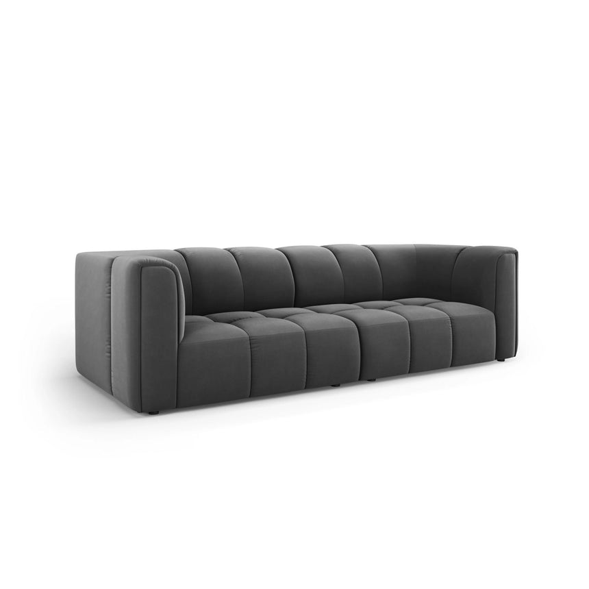 Moritz 3-Sitzer Sofa aus Samt in Grau (Bluvel 14), 226x96x70 cm von Cosmopolitan Design – Bild 2