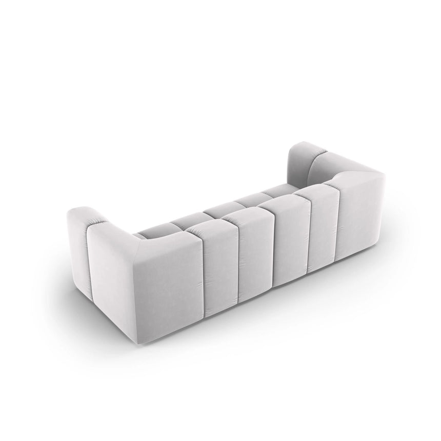Moritz 3-Sitzer Sofa aus Samt in Silber (Bluvel 03), 226x96x70 cm von Cosmopolitan Design – Bild 3