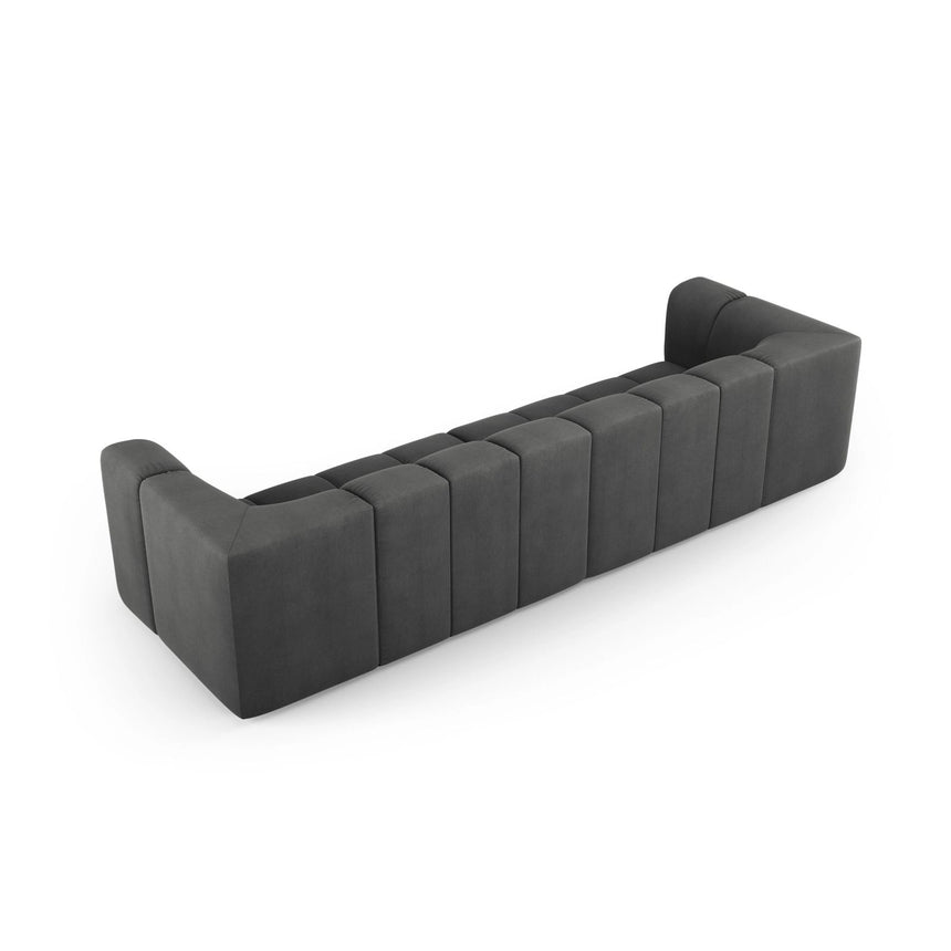Moritz 4-Sitzer Sofa aus Chenille in Dunkelgrau (Rebel 3), 286x96x70 cm von Cosmopolitan Design – Bild 3