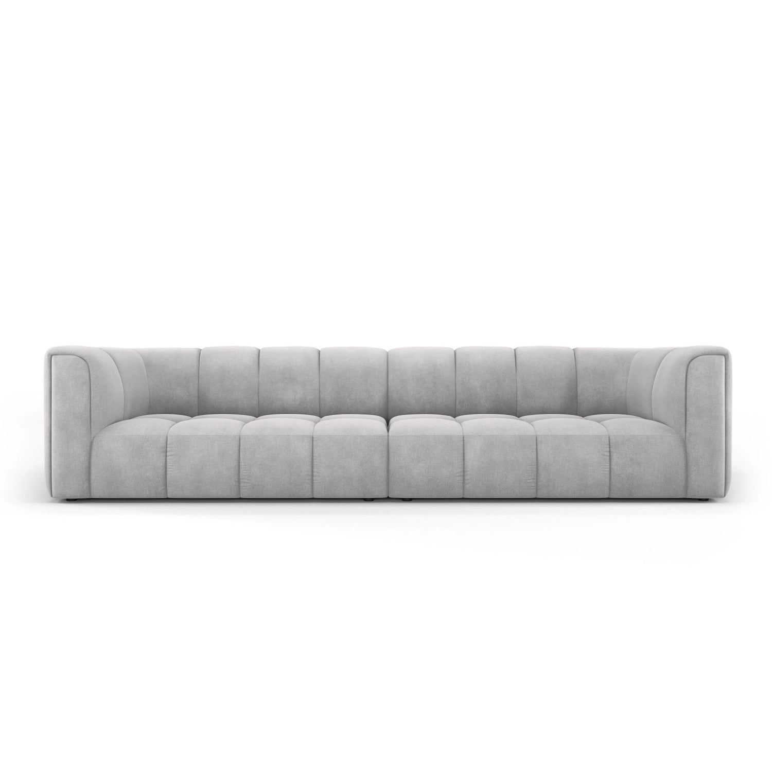 Moritz 4-Sitzer Sofa aus Chenille in Hellgrau (Rebel 5), 286x96x70 cm von Cosmopolitan Design – Bild 1