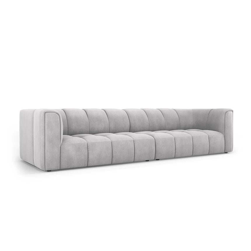 Moritz 4-Sitzer Sofa aus Chenille in Hellgrau (Rebel 5), 286x96x70 cm von Cosmopolitan Design – Bild 2