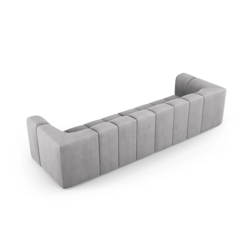 Moritz 4-Sitzer Sofa aus Chenille in Hellgrau (Rebel 5), 286x96x70 cm von Cosmopolitan Design – Bild 3