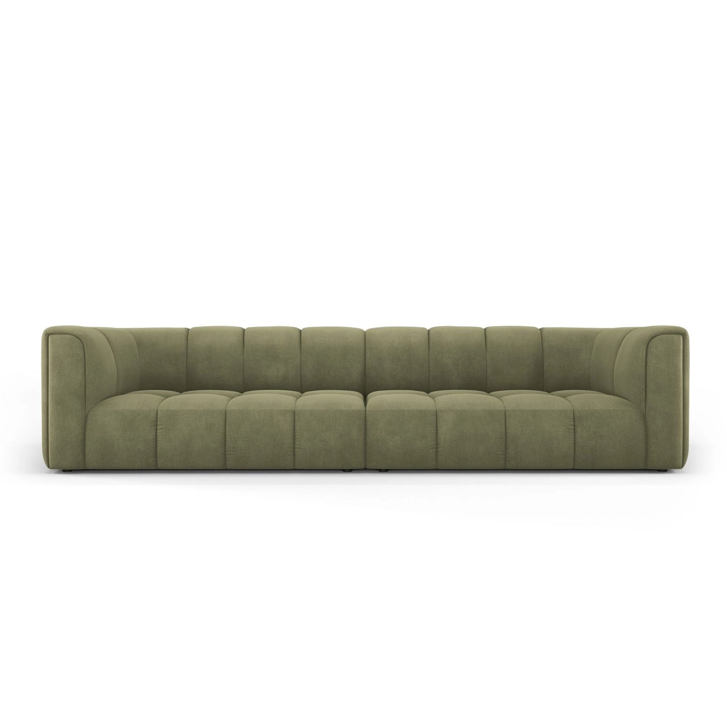 Moritz 4-Sitzer Sofa aus Chenille in Hellgrün (Rebel 18), 286x96x70 cm von Cosmopolitan Design – Bild 1