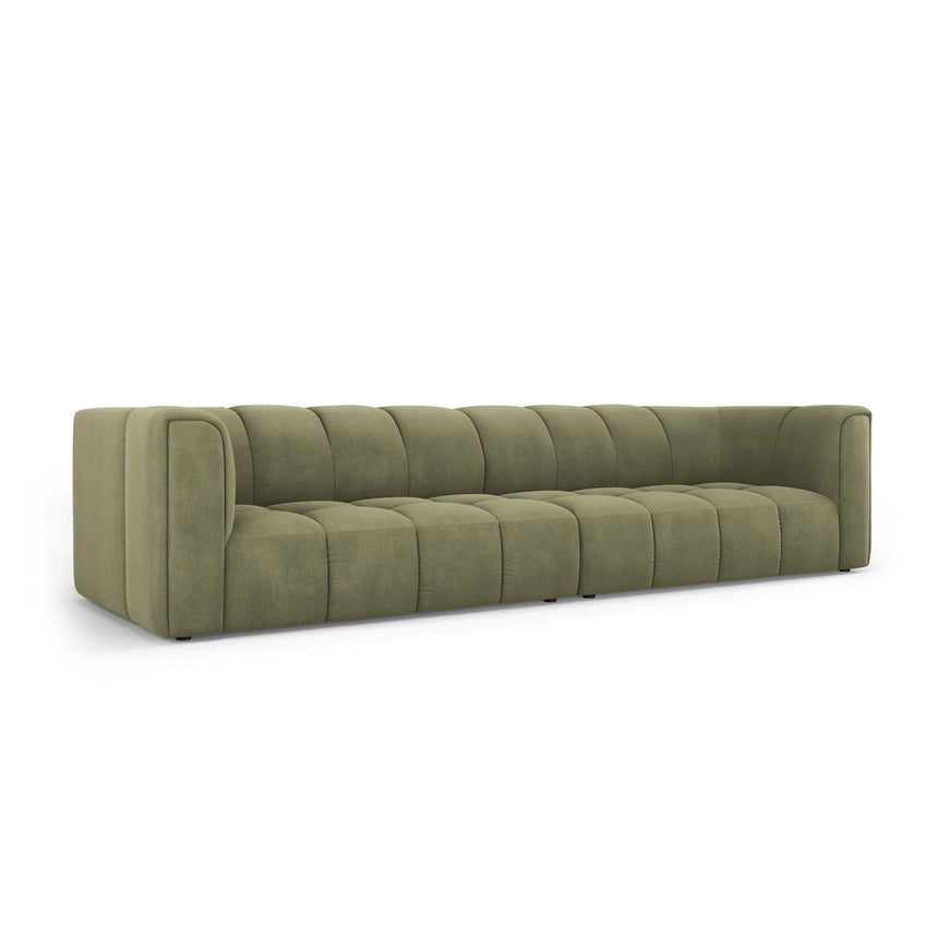 Moritz 4-Sitzer Sofa aus Chenille in Hellgrün (Rebel 18), 286x96x70 cm von Cosmopolitan Design – Bild 2