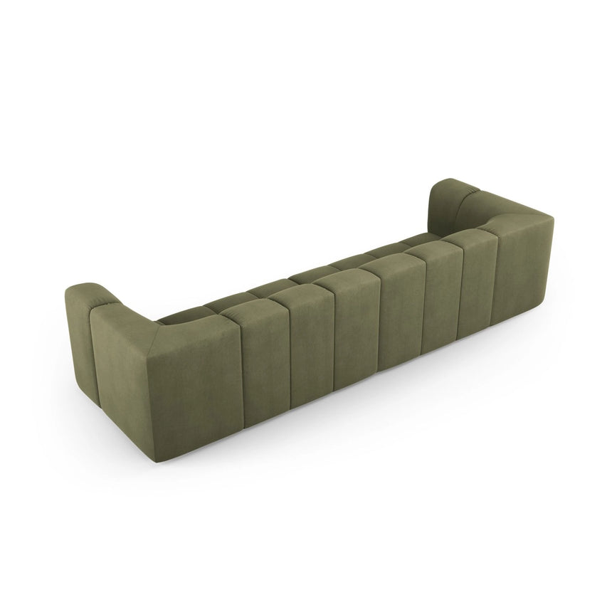 Moritz 4-Sitzer Sofa aus Chenille in Hellgrün (Rebel 18), 286x96x70 cm von Cosmopolitan Design – Bild 3