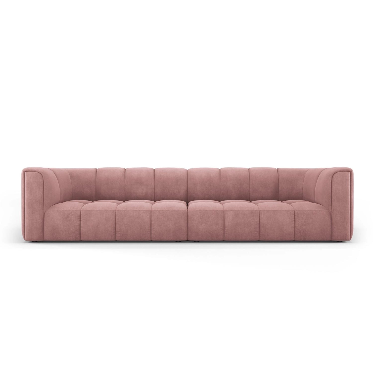 Moritz 4-Sitzer Sofa aus Chenille in Rosa (Rebel 7), 286x96x70 cm von Cosmopolitan Design – Bild 1