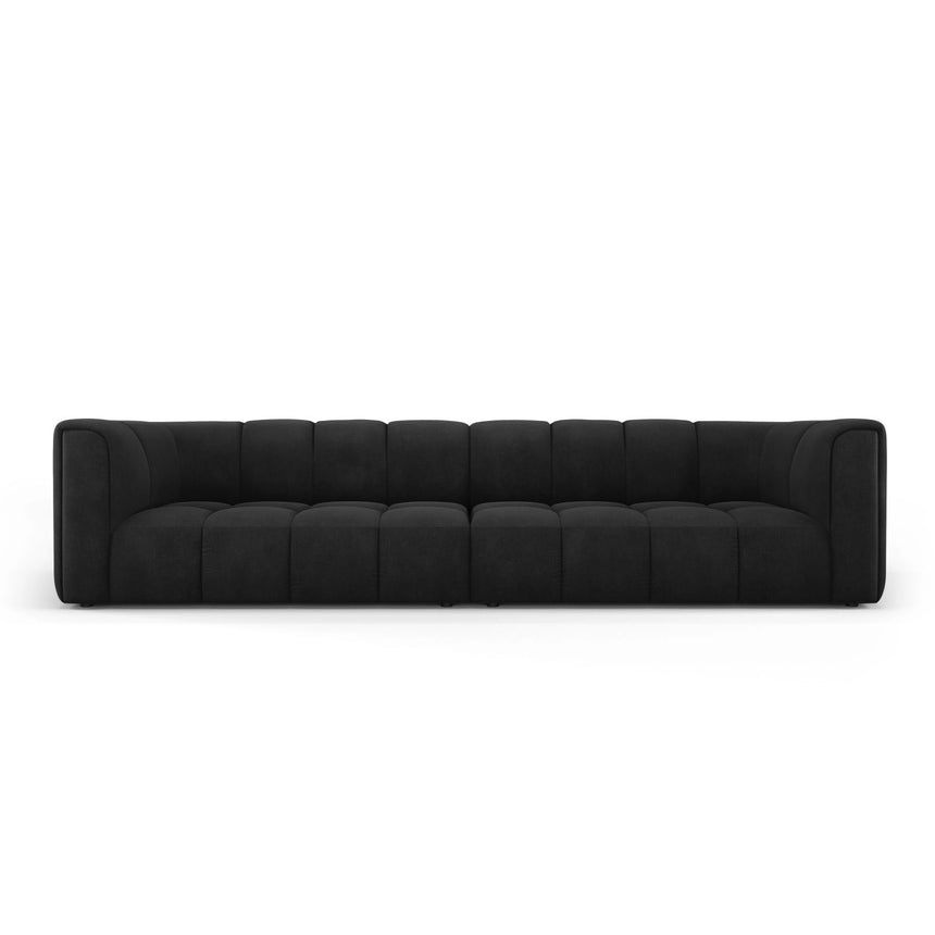 Moritz 4-Sitzer Sofa aus Chenille in Schwarz (Rebel 1), 286x96x70 cm von Cosmopolitan Design – Bild 1