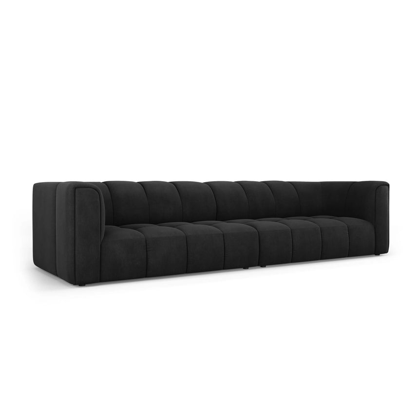 Moritz 4-Sitzer Sofa aus Chenille in Schwarz (Rebel 1), 286x96x70 cm von Cosmopolitan Design – Bild 2