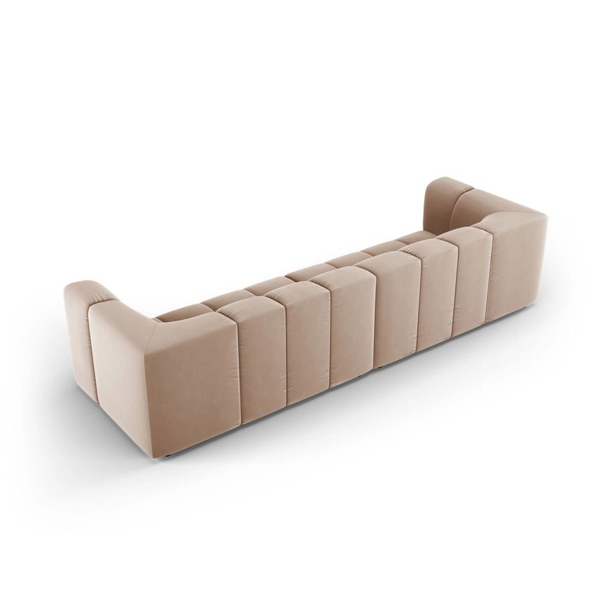 Moritz 4-Sitzer Sofa aus Samt in Beige (Bluvel 28), 286x96x70 cm von Cosmopolitan Design – Bild 3