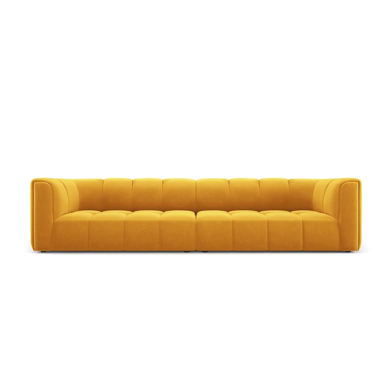 Moritz 4-Sitzer Sofa aus Samt in Gelb (Bluvel 68), 286x96x70 cm von Cosmopolitan Design – Bild 1