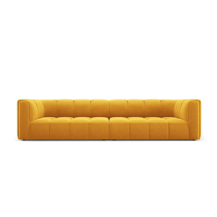 Moritz 4-Sitzer Sofa aus Samt in Gelb (Bluvel 68), 286x96x70 cm von Cosmopolitan Design – Bild 1