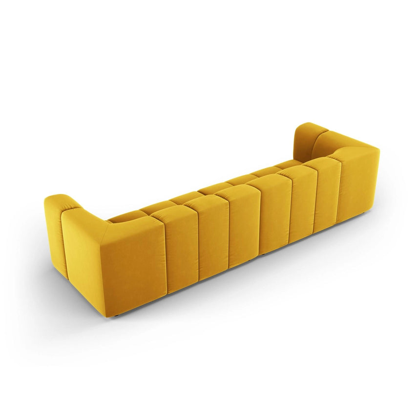 Moritz 4-Sitzer Sofa aus Samt in Gelb (Bluvel 68), 286x96x70 cm von Cosmopolitan Design – Bild 3