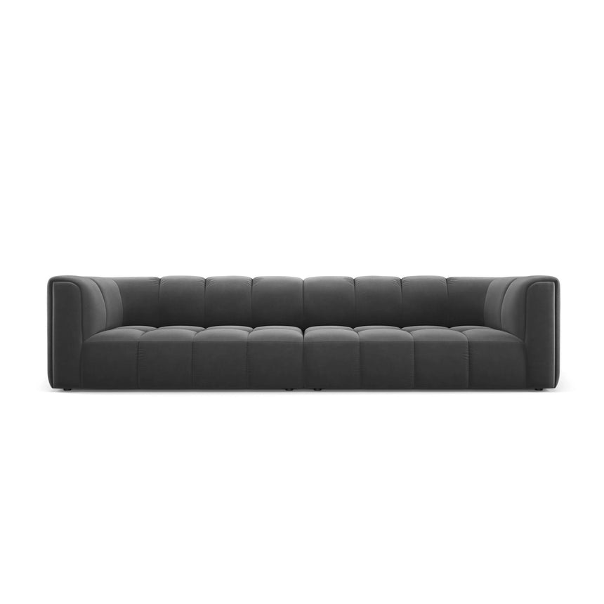 Moritz 4-Sitzer Sofa aus Samt in Grau (Bluvel 14), 286x96x70 cm von Cosmopolitan Design – Bild 1