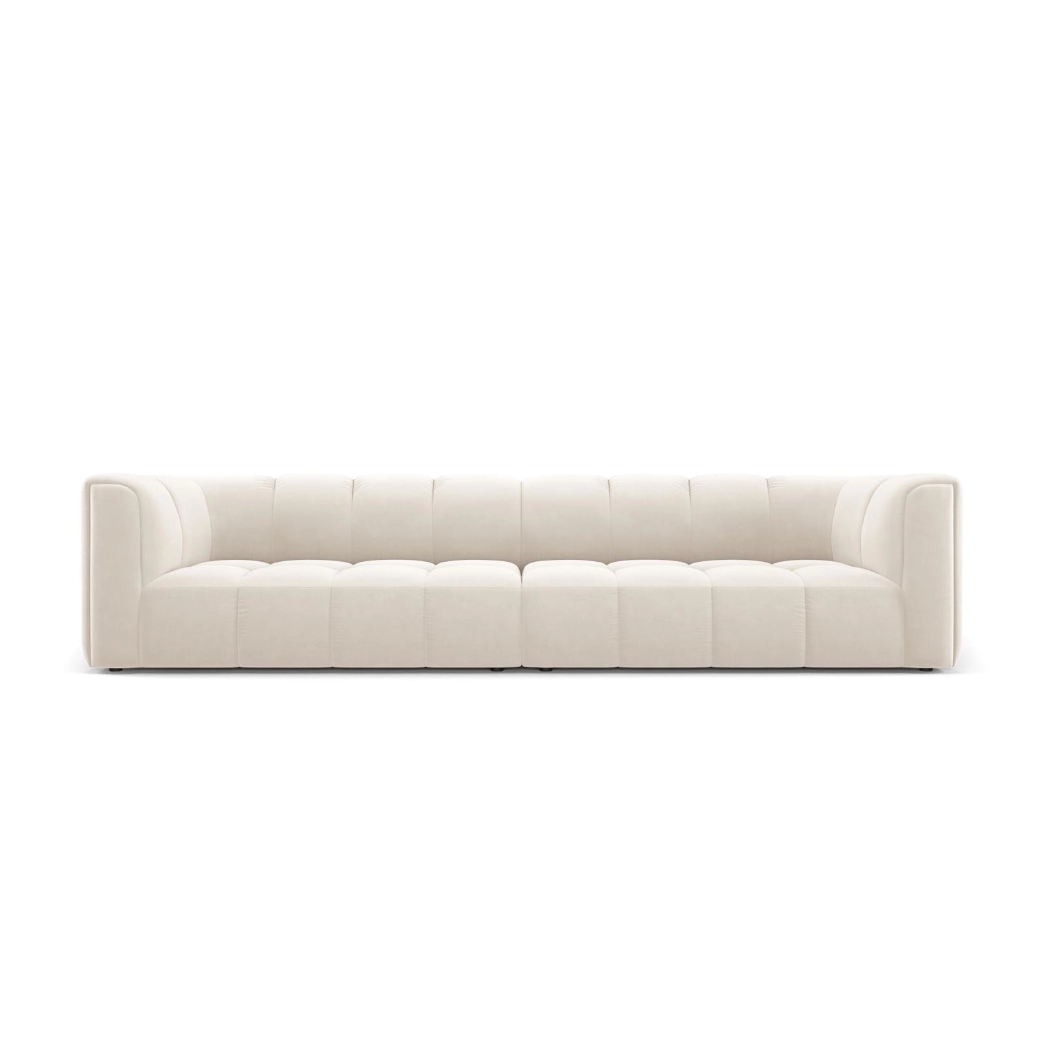 Moritz 4-Sitzer Sofa aus Samt in Hellbeige (Bluvel 22), 286x96x70 cm von Cosmopolitan Design – Bild 1