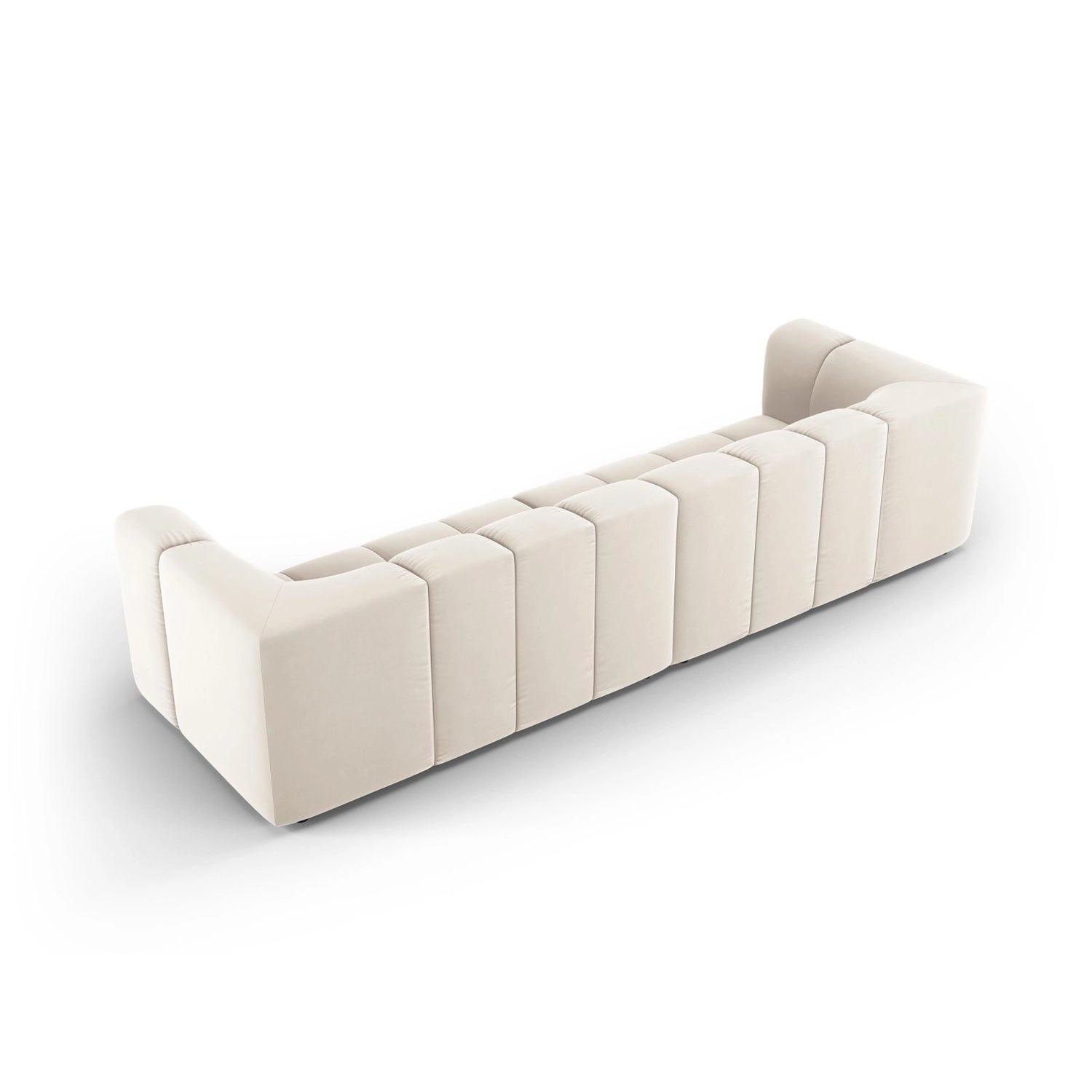 Moritz 4-Sitzer Sofa aus Samt in Hellbeige (Bluvel 22), 286x96x70 cm von Cosmopolitan Design – Bild 3