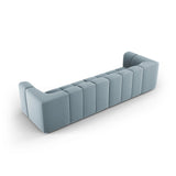 Moritz 4-Sitzer Sofa aus Samt in Hellblau (Bluvel 06), 286x96x70 cm von Cosmopolitan Design – Bild 3