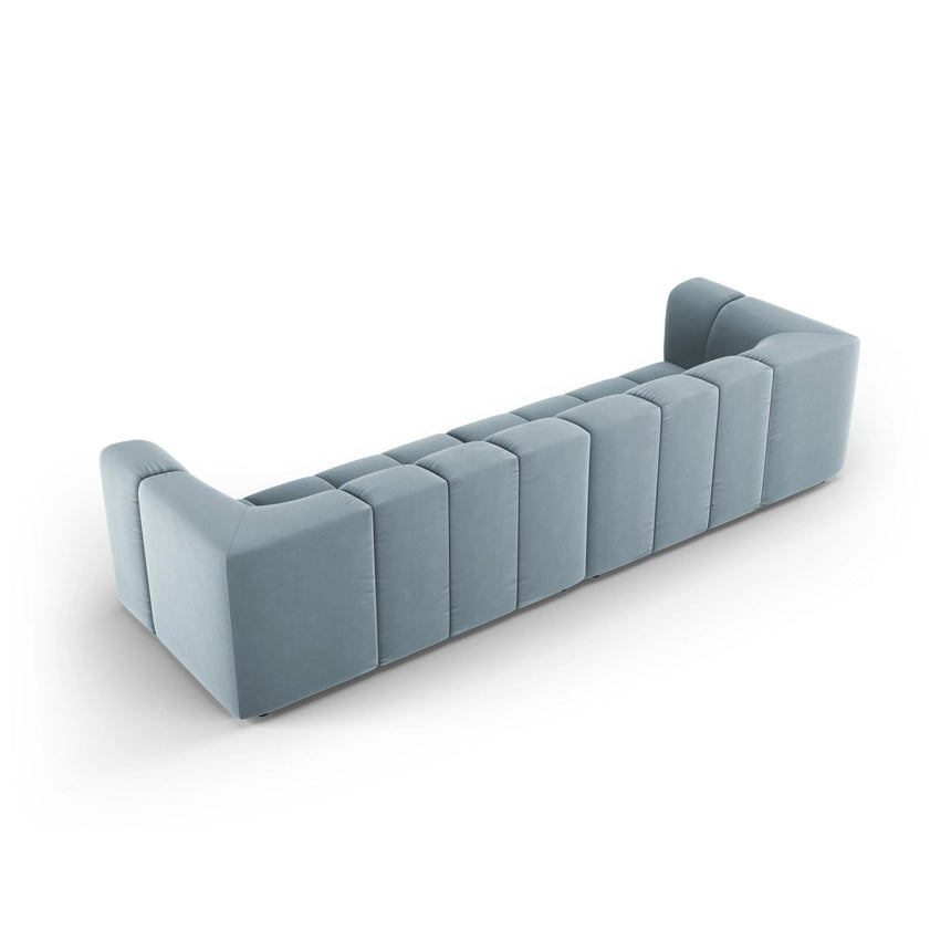 Moritz 4-Sitzer Sofa aus Samt in Hellblau (Bluvel 06), 286x96x70 cm von Cosmopolitan Design – Bild 3