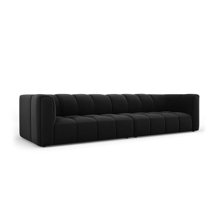Moritz 4-Sitzer Sofa aus Samt in Schwarz (Bluvel 19), 286x96x70 cm von Cosmopolitan Design – Bild 2
