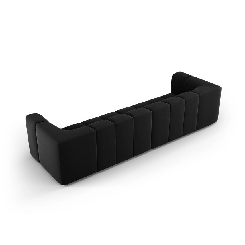 Moritz 4-Sitzer Sofa aus Samt in Schwarz (Bluvel 19), 286x96x70 cm von Cosmopolitan Design – Bild 3