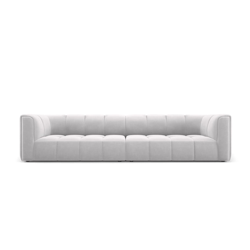 Moritz 4-Sitzer Sofa aus Samt in Silber (Bluvel 03), 286x96x70 cm von Cosmopolitan Design – Bild 1