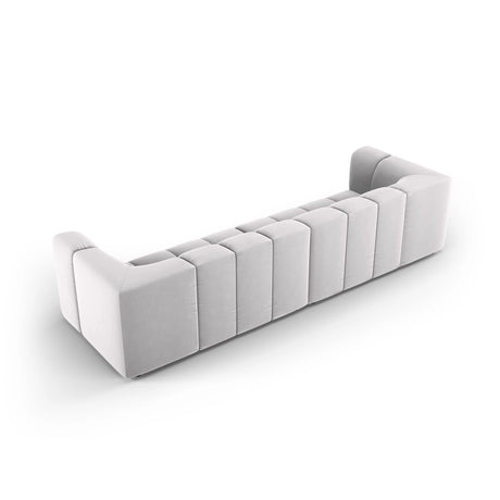 Moritz 4-Sitzer Sofa aus Samt in Silber (Bluvel 03), 286x96x70 cm von Cosmopolitan Design – Bild 3