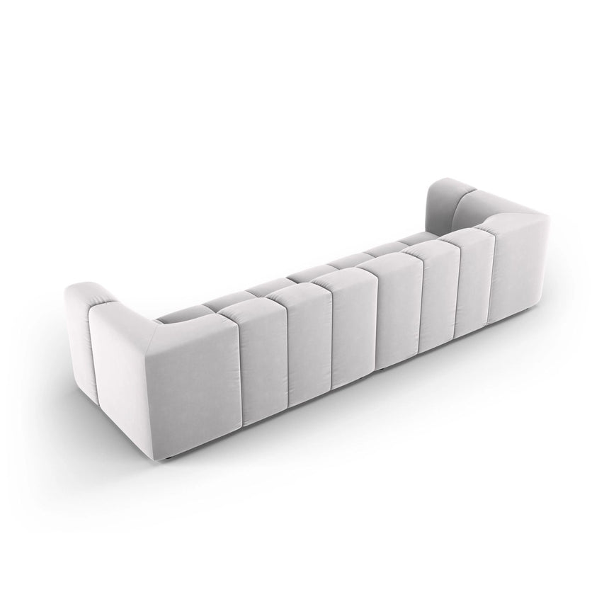 Moritz 4-Sitzer Sofa aus Samt in Silber (Bluvel 03), 286x96x70 cm von Cosmopolitan Design – Bild 3