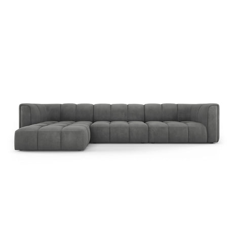 Moritz 5-Sitzer Ecksofa, Linke Seite, aus Chenille in Dunkelgrau (Rebel 3), 316x160x70 cm von Cosmopolitan Design – Bild 1
