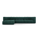 Moritz 5-Sitzer Ecksofa, Linke Seite, aus Chenille in Flaschengrün (Rebel 16), 316x160x70 cm von Cosmopolitan Design – Bild 1