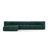 Moritz 5-Sitzer Ecksofa, Linke Seite, aus Chenille in Flaschengrün (Rebel 16), 316x160x70 cm von Cosmopolitan Design – Bild 1