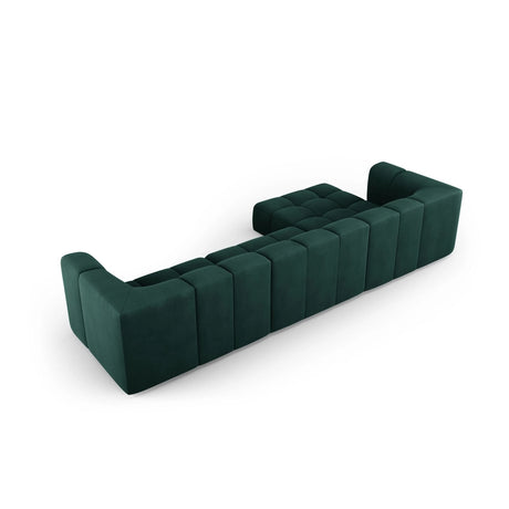 Moritz 5-Sitzer Ecksofa, Linke Seite, aus Chenille in Flaschengrün (Rebel 16), 316x160x70 cm von Cosmopolitan Design – Bild 3