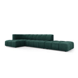 Moritz 5-Sitzer Ecksofa, Linke Seite, aus Chenille in Flaschengrün (Rebel 16), 323x160x70 cm von Cosmopolitan Design – Bild 2