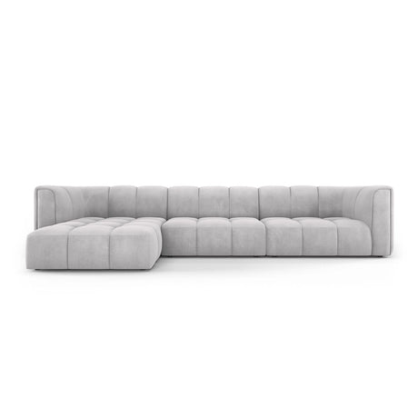 Moritz 5-Sitzer Ecksofa, Linke Seite, aus Chenille in Hellgrau (Rebel 5), 316x160x70 cm von Cosmopolitan Design – Bild 1