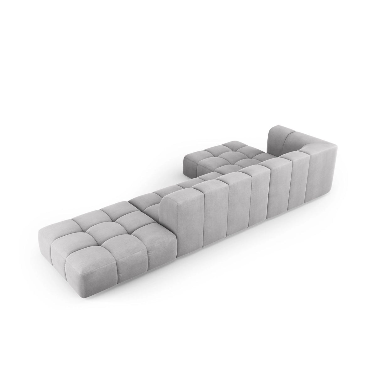 Moritz 5-Sitzer Ecksofa, Linke Seite, aus Chenille in Hellgrau (Rebel 5), 323x160x70 cm von Cosmopolitan Design – Bild 3