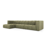 Moritz 5-Sitzer Ecksofa, Linke Seite, aus Chenille in Hellgrün (Rebel 18), 316x160x70 cm von Cosmopolitan Design – Bild 2