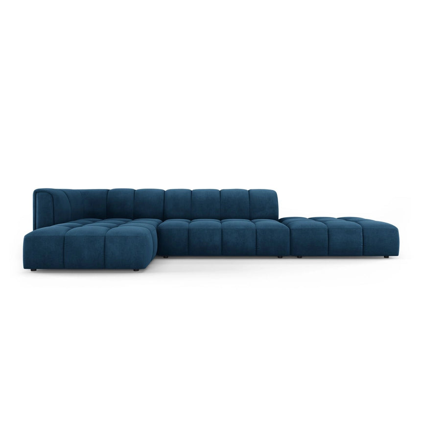 Moritz 5-Sitzer Ecksofa, Linke Seite, aus Chenille in Königsblau (Rebel 12), 323x160x70 cm von Cosmopolitan Design – Bild 1