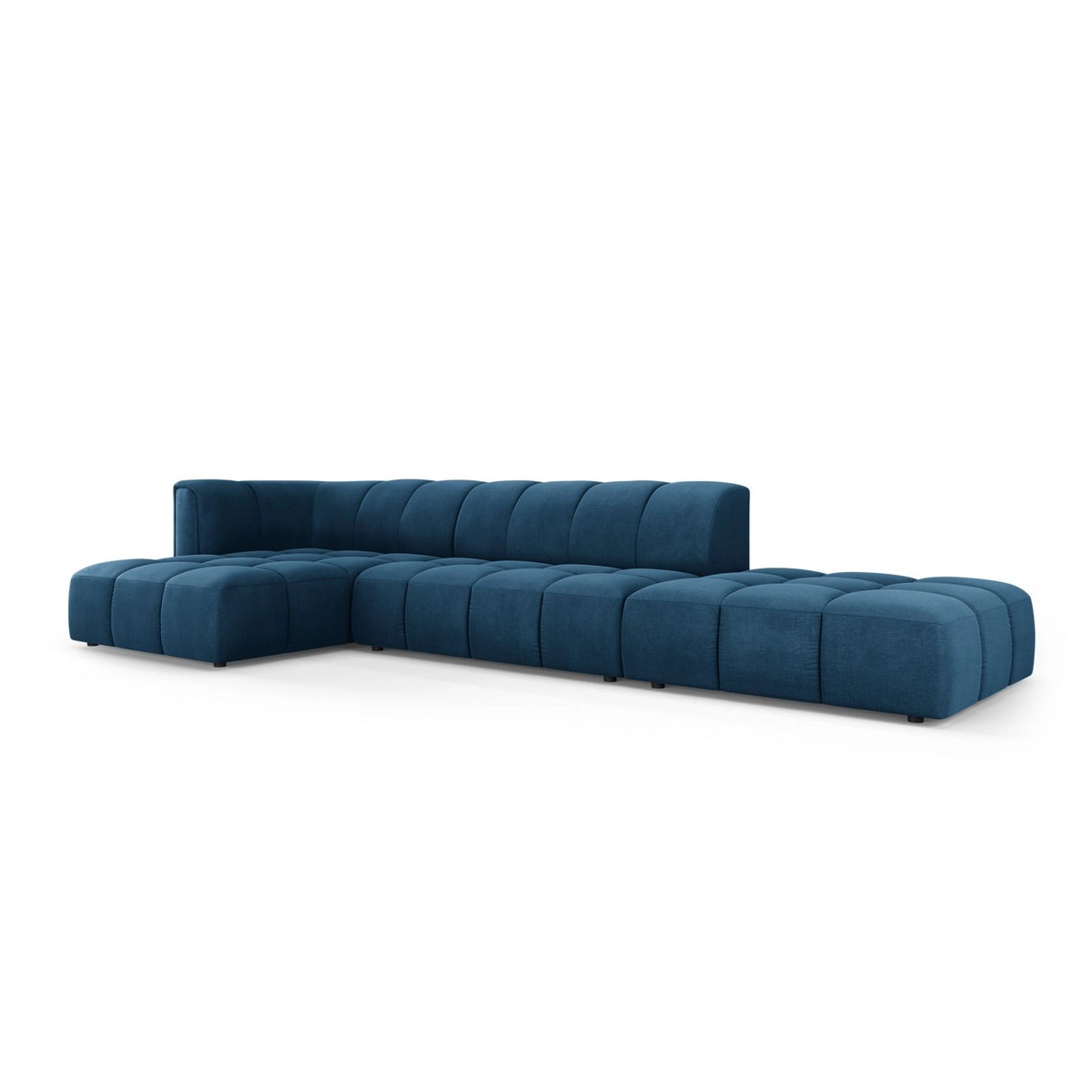Moritz 5-Sitzer Ecksofa, Linke Seite, aus Chenille in Königsblau (Rebel 12), 323x160x70 cm von Cosmopolitan Design – Bild 2