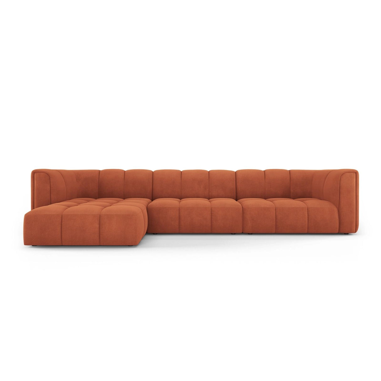Moritz 5-Sitzer Ecksofa, Linke Seite, aus Chenille in Orange (Rebel 20), 316x160x70 cm von Cosmopolitan Design – Bild 1