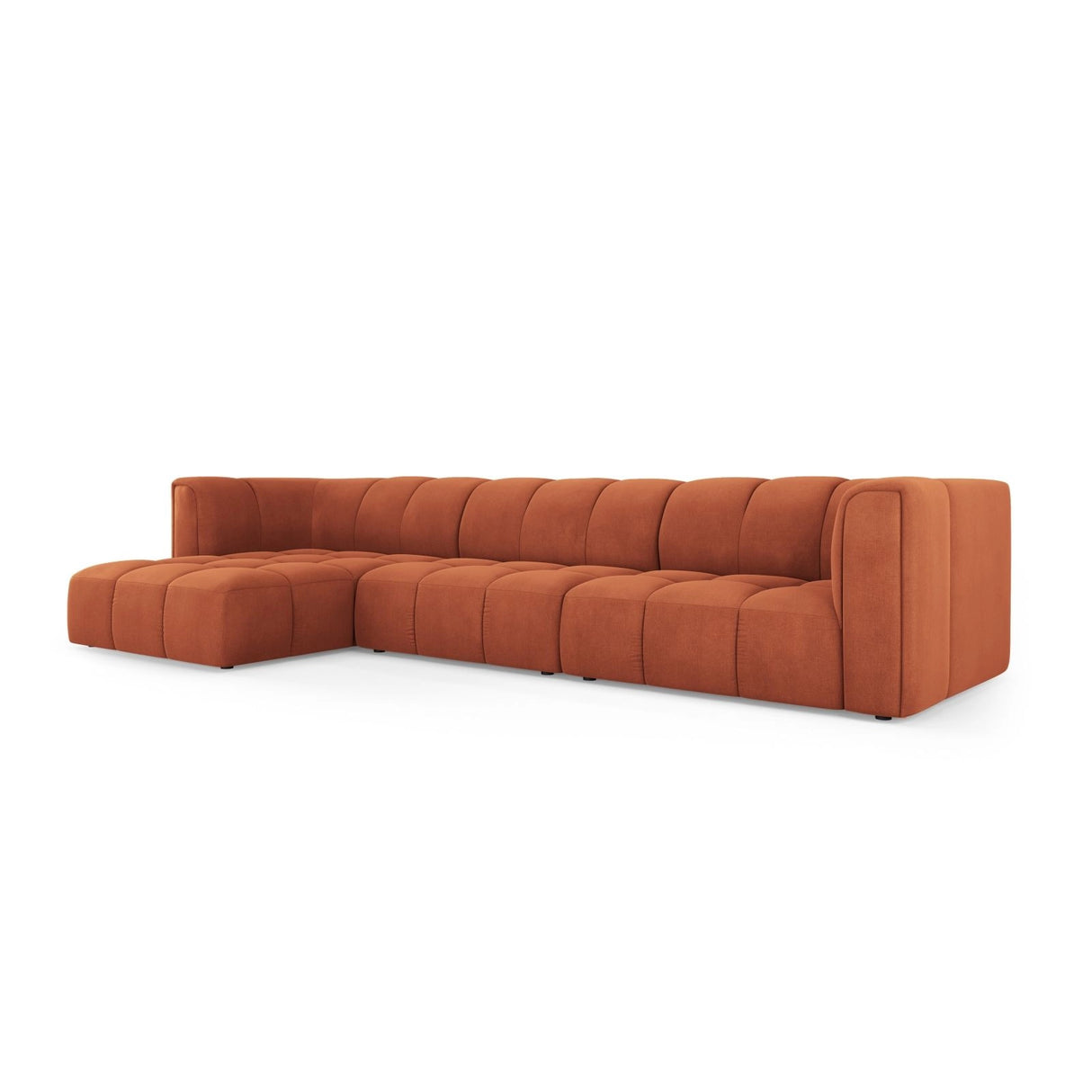 Moritz 5-Sitzer Ecksofa, Linke Seite, aus Chenille in Orange (Rebel 20), 316x160x70 cm von Cosmopolitan Design – Bild 2
