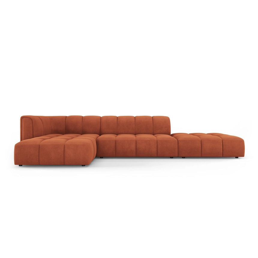 Moritz 5-Sitzer Ecksofa, Linke Seite, aus Chenille in Orange (Rebel 20), 323x160x70 cm von Cosmopolitan Design – Bild 1