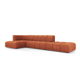 Moritz 5-Sitzer Ecksofa, Linke Seite, aus Chenille in Orange (Rebel 20), 323x160x70 cm von Cosmopolitan Design – Bild 2
